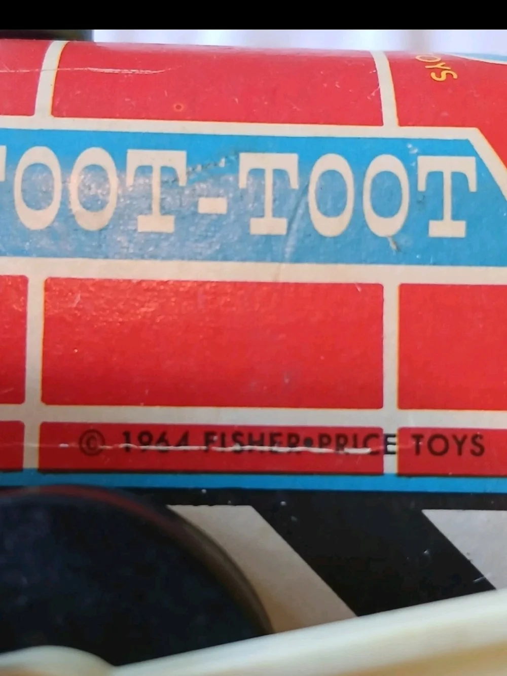 Vintage 1964 Fisher Price Toot-Toot Train #643 Wood & Plastic Pull Toy